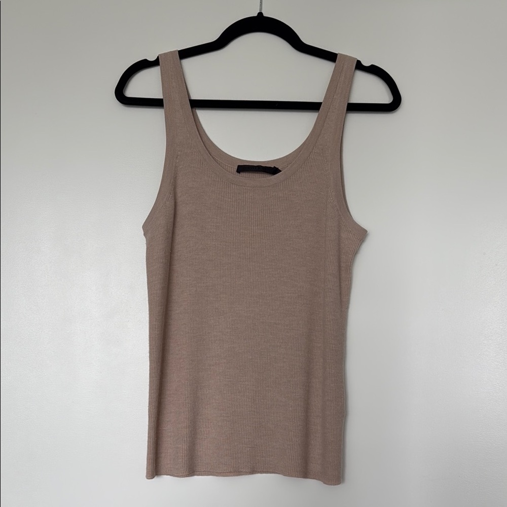 Jenni Kayne Beige Ribbed Tank Top